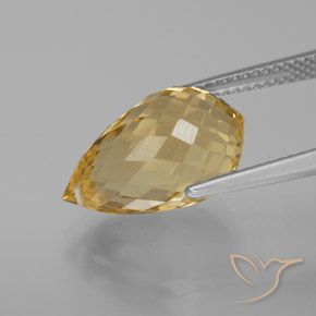 Citrine Orange Doré naturelle Briolette, 7.50 ct, VVS-VS