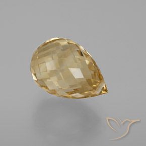 Citrine Orange Doré naturelle Briolette, 7.39 ct, VVS-VS