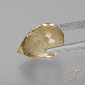 Citrine Orange Doré naturelle Briolette, 7.39 ct, VVS-VS