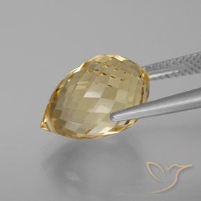 Citrine Doré léger naturelle Briolette, 7.40 ct, VVS-VS