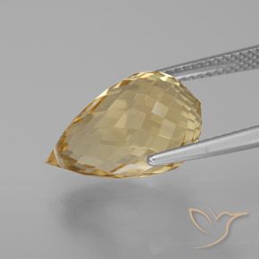 Citrine Doré léger naturelle Briolette, 8.24 ct, VVS-VS