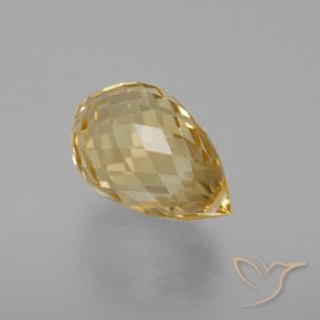 Citrine Doré brunâtre léger naturelle Briolette, 7.56 ct, VVS