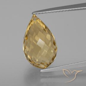 Citrine Orange Doré naturelle Briolette, 7.33 ct, VVS-VS