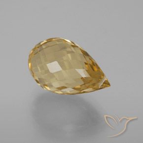 Citrine Orange Doré naturelle Briolette, 7.33 ct, VVS-VS