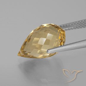 Citrine Orange Doré naturelle Briolette, 7.33 ct, VVS-VS
