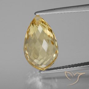 7.17ct Naturel Doré léger Citrine, Briolette, VVS