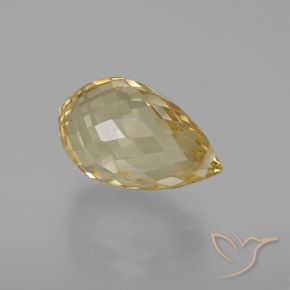 Citrine Doré léger naturelle Briolette, 7.17 ct, VVS