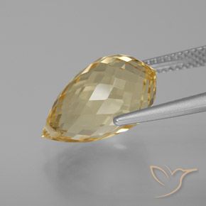Citrine Doré léger naturelle Briolette, 7.17 ct, VVS