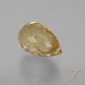 Citrine Doré léger naturelle Briolette, 7.28 ct, VVS-VS