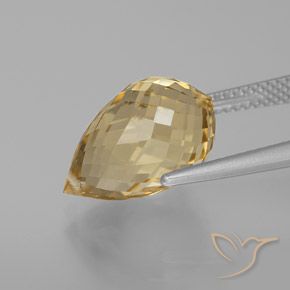 Citrine Doré léger naturelle Briolette, 7.28 ct, VVS-VS