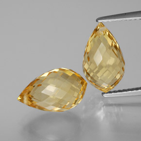 Achetez naturel 7,77ct doré citrine gems, briolette, en provenance brésil chez gemselect. en stock, livraison internationale!