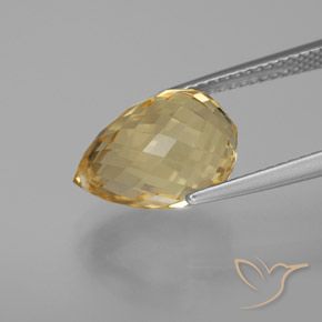 Citrine Or naturelle Briolette, 6.14 ct, VVS-VS
