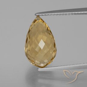 Citrine Orange Doré naturelle Briolette, 6.28 ct, VVS