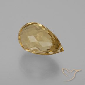 Citrine Orange Doré naturelle Briolette, 6.28 ct, VVS