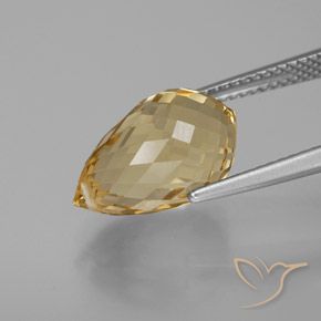 Citrine Orange Doré naturelle Briolette, 6.27 ct, VVS-VS