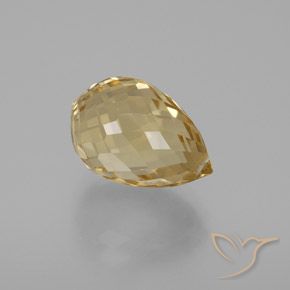Citrine Orange Doré naturelle Briolette, 6.29 ct, VVS