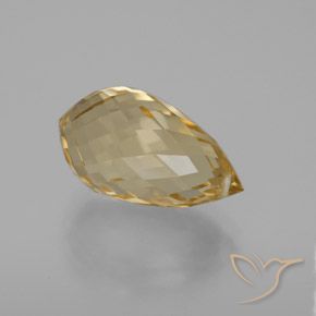 Citrine Doré léger naturelle Briolette, 6.44 ct, VVS