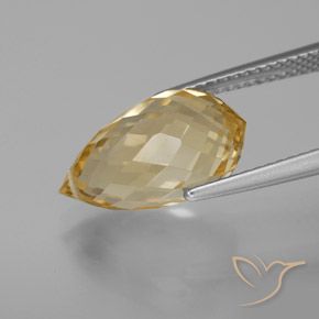 Citrine Doré léger naturelle Briolette, 6.44 ct, VVS