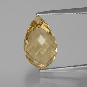 Citrine doré naturelle briolette, 6,90 ct, VVS