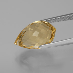 Citrine doré naturelle briolette, 6,90 ct, VVS