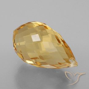 Citrine Doré naturelle Briolette, 6.21 ct, VVS