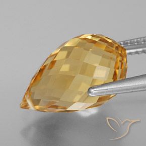 Citrine Doré naturelle Briolette, 6.21 ct, VVS