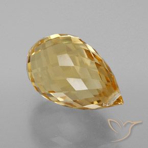 Citrine Orange Doré naturelle Briolette, 5.70 ct, VVS