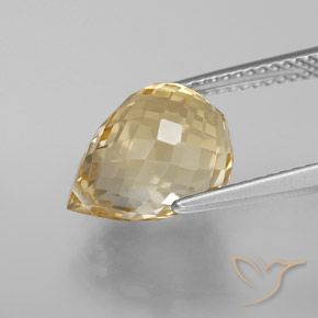 Citrine Orange doré naturelle Briolette, 5.41 ct, VVS-VS