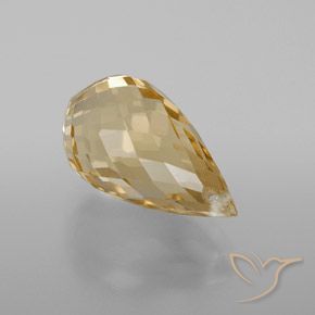 Citrine Orange doré naturelle Briolette, 4.93 ct, VS