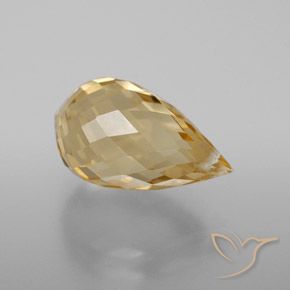 Citrine Orange doré naturelle Briolette, 4.71 ct, VVS-VS