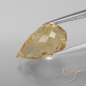 Citrine Orange doré naturelle Briolette, 4.71 ct, VVS-VS