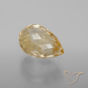Citrine Orange doré naturelle Briolette, 4.30 ct, VVS-VS