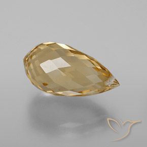 Citrine Orange doré naturelle Briolette, 4.70 ct, VVS-VS