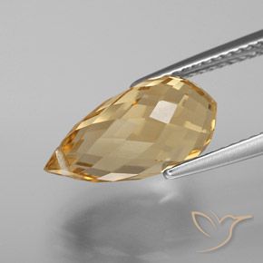 Citrine Orange doré naturelle Briolette, 4.70 ct, VVS-VS