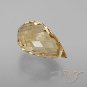 Citrine Orange doré naturelle Briolette, 6.13 ct, VVS