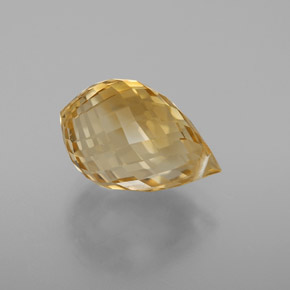Citrine orange doré naturelle briolette, 5,50 ct, VVS-VS