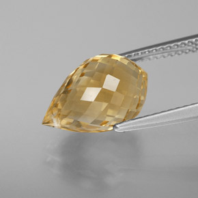 Citrine orange doré naturelle briolette, 5,50 ct, VVS-VS