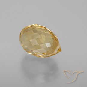Citrine Orange doré naturelle Briolette, 4.98 ct, VVS