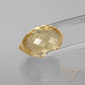 Citrine Orange doré naturelle Briolette, 4.98 ct, VVS