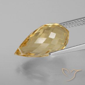Citrine Orange doré naturelle Briolette, 5.97 ct, VVS-VS