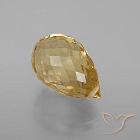 Citrine Orange Doré naturelle Briolette, 6.52 ct, VVS