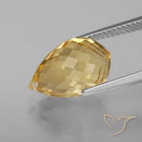 Citrine Orange Doré naturelle Briolette, 6.52 ct, VVS