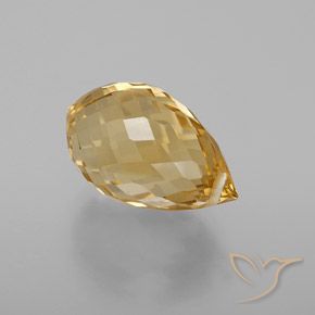 Citrine Orange doré naturelle Briolette, 6.09 ct, VVS