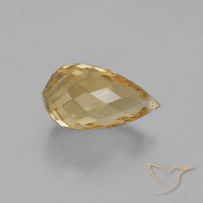 Citrine Orange doré naturelle Briolette, 5.07 ct, VVS