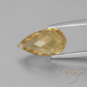 Citrine Orange doré naturelle Briolette, 5.07 ct, VVS