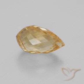 Citrine Orange doré naturelle Briolette, 4.28 ct, VVS