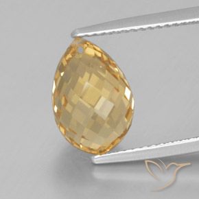 Citrine Doré naturelle Briolette, 5.04 ct, VVS