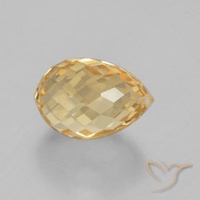 Citrine Doré naturelle Briolette, 5.04 ct, VVS