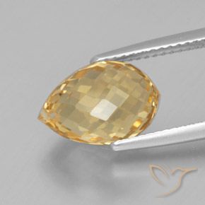 Citrine Doré naturelle Briolette, 5.04 ct, VVS