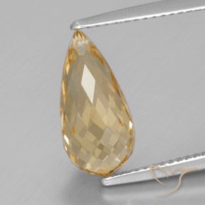 Citrine Doré naturelle Briolette, 3.96 ct, VVS-VS